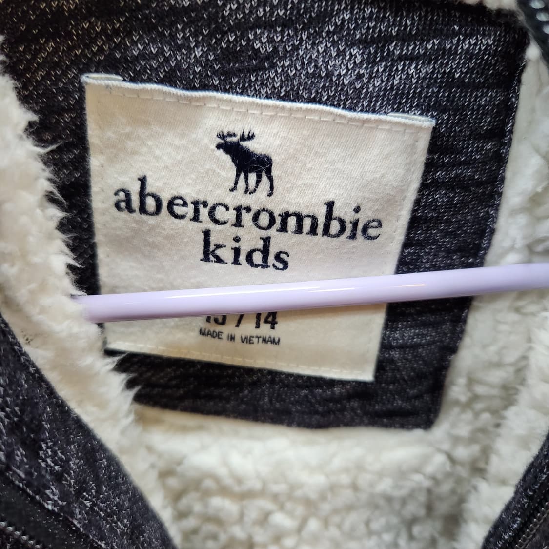 아베크롬비 로고/사이드레터링 쉐르파 후드집업 S~M 상품이미지5