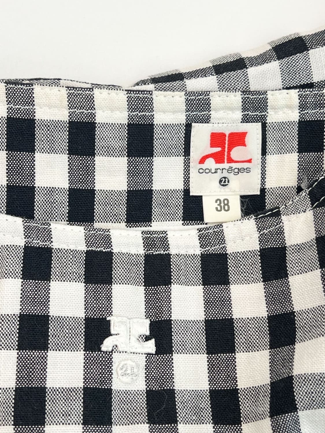 courreges / 꾸레쥬 블랙 체크 원피스  상품이미지5