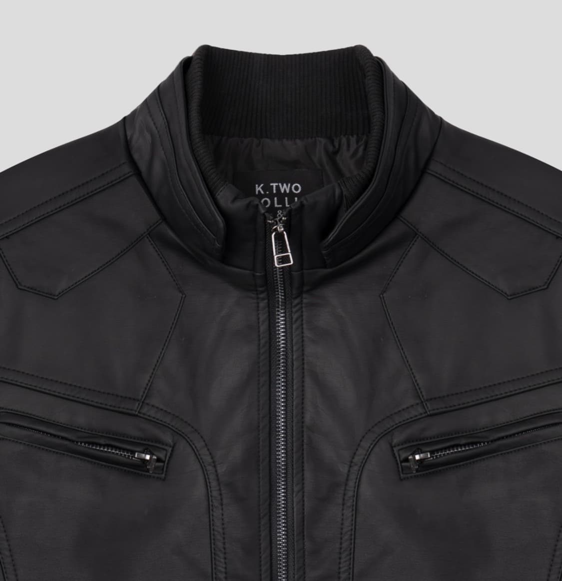 빈티지 크롭 레더 자켓 상품이미지3