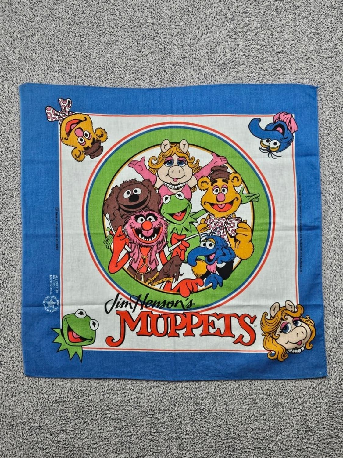 USA 빈티지 짐 헨슨 머펫츠 반다나 ( 55X55 ) / 11720 상품이미지1