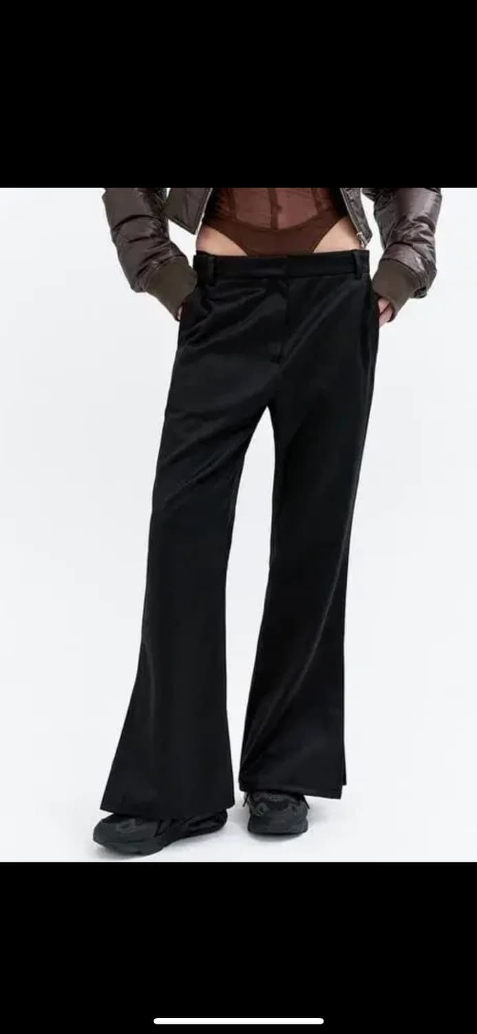[Leey] SIDE SLIT FLARED SLACKS BLACK 상품이미지4