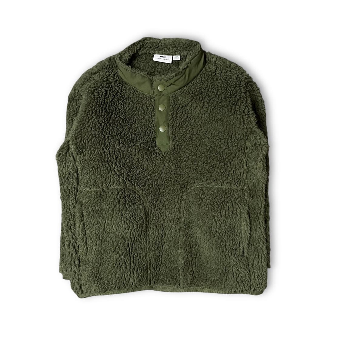 유니클로 키즈 카키 단추 플리스 맨투맨 110 상품이미지1