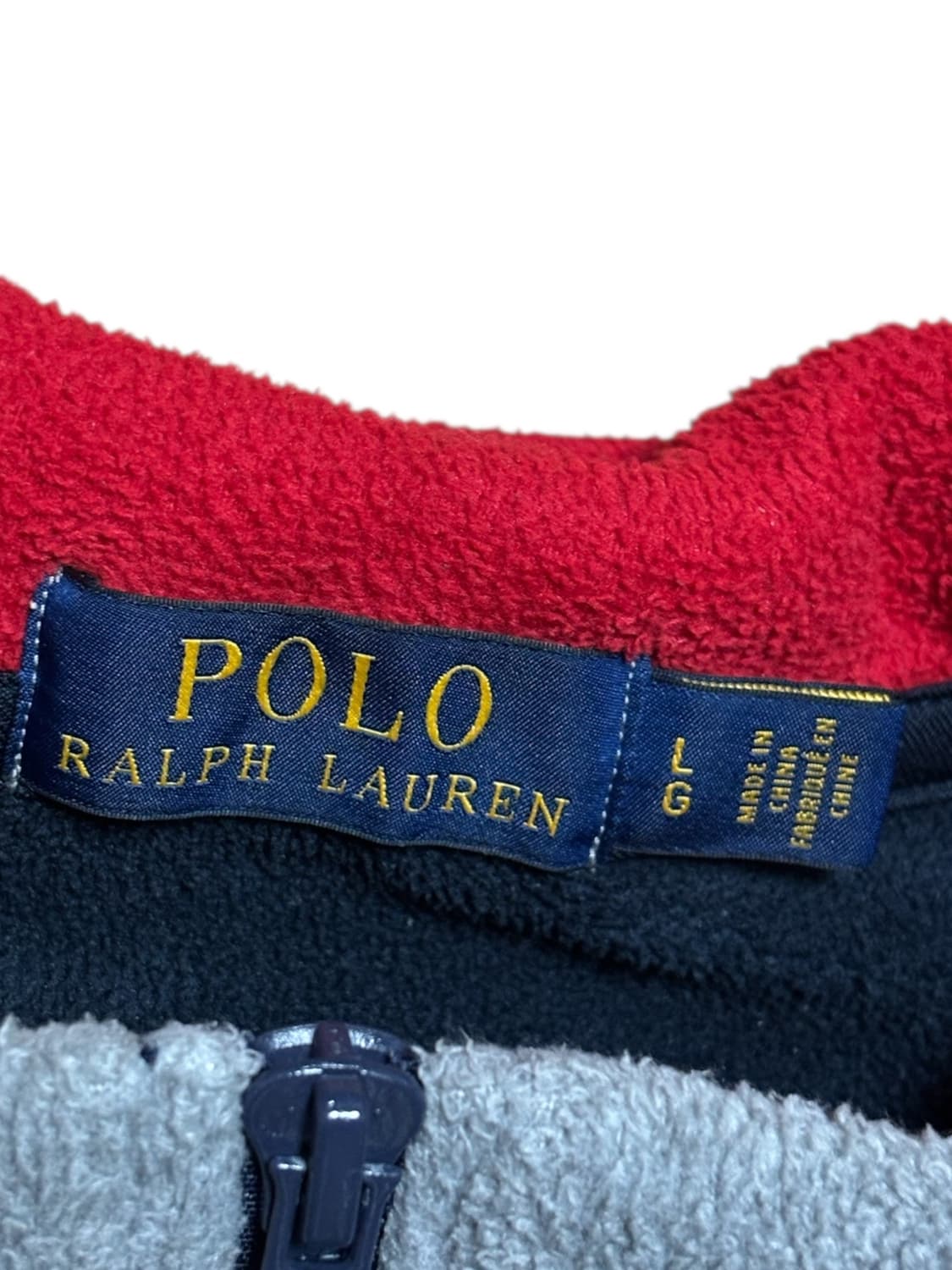 폴로 랄프로렌 빅로고 성조기 플리스 후리스 반집업  상품이미지8
