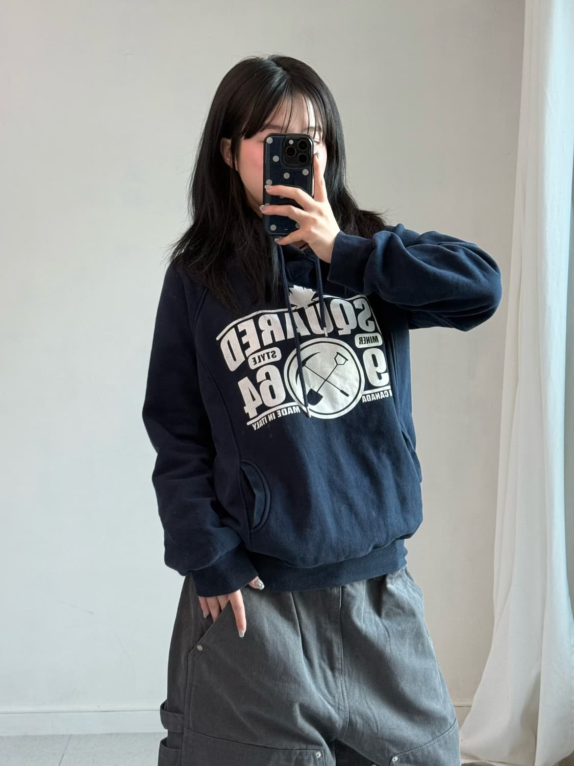 디스퀘어드 네이비 후드티 상품이미지4