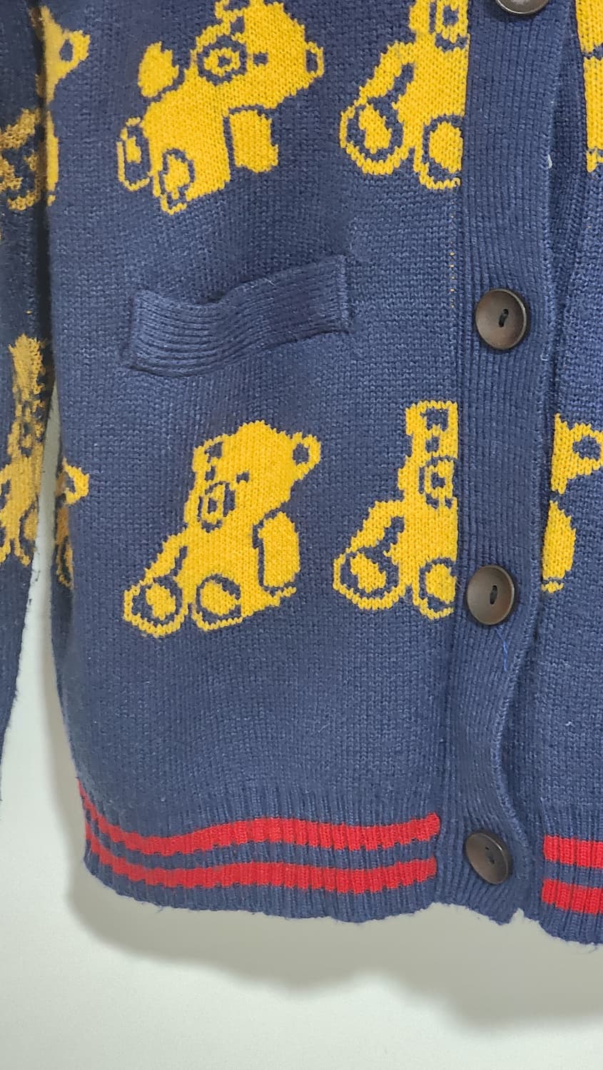 구찌 스타일 곰돌이 패턴 가디건 상품이미지6