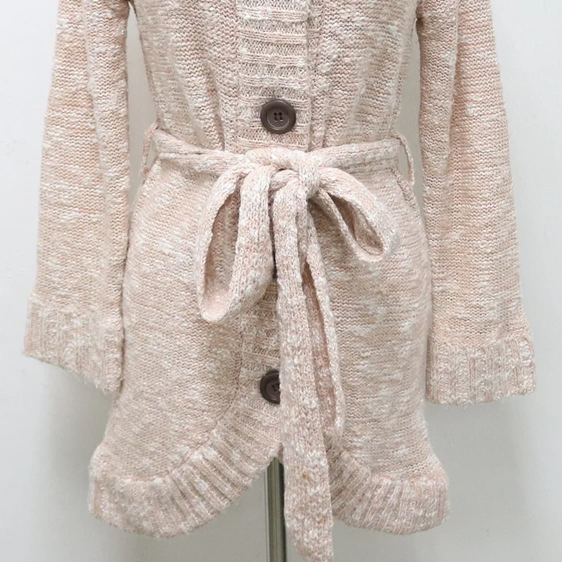 PUTIELAL 벨트 니트 롱 가디건 61005 상품이미지4