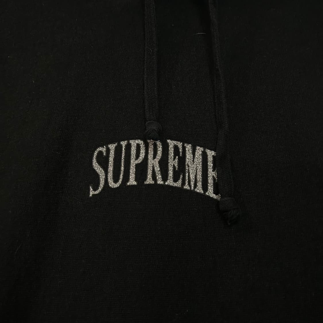 (L) 슈프림 글리터 아치 로고 블랙 후드 상품이미지4