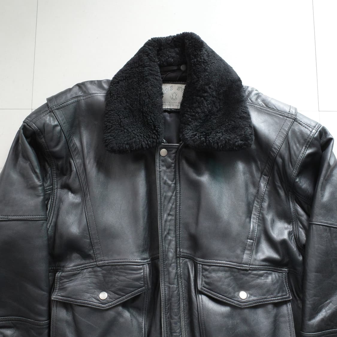 블루버드 90s 양털탈부착 레더항공자켓 L (YKK) 상품이미지2