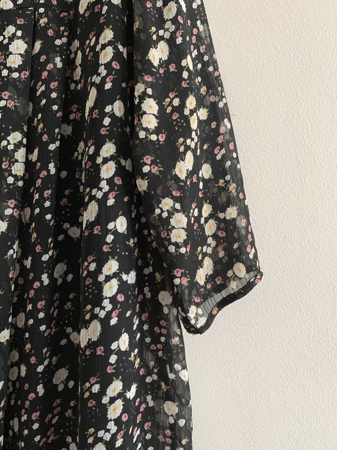 Flower Chiffon Dress(Black) 상품이미지6