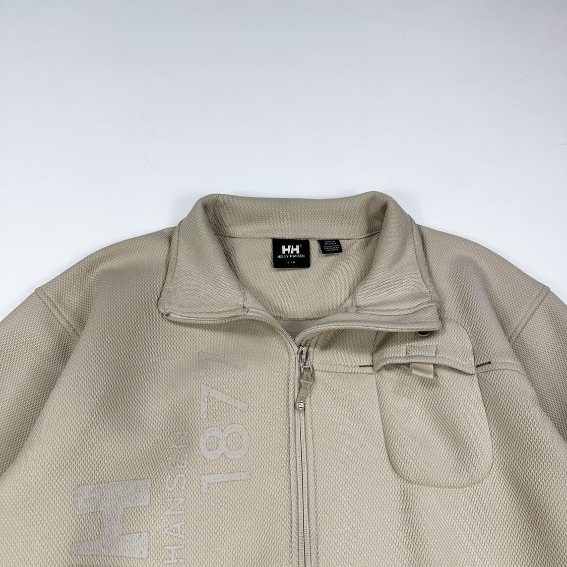 헬리한센 베이지 프린팅 후리스자켓 (L) 상품이미지1