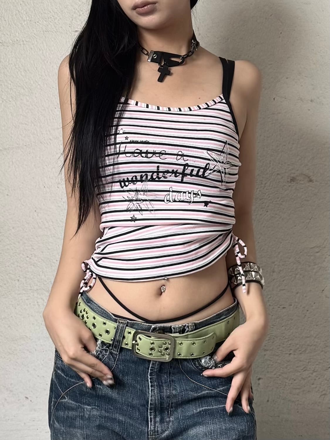 Crop shirring sleeveless 상품이미지3