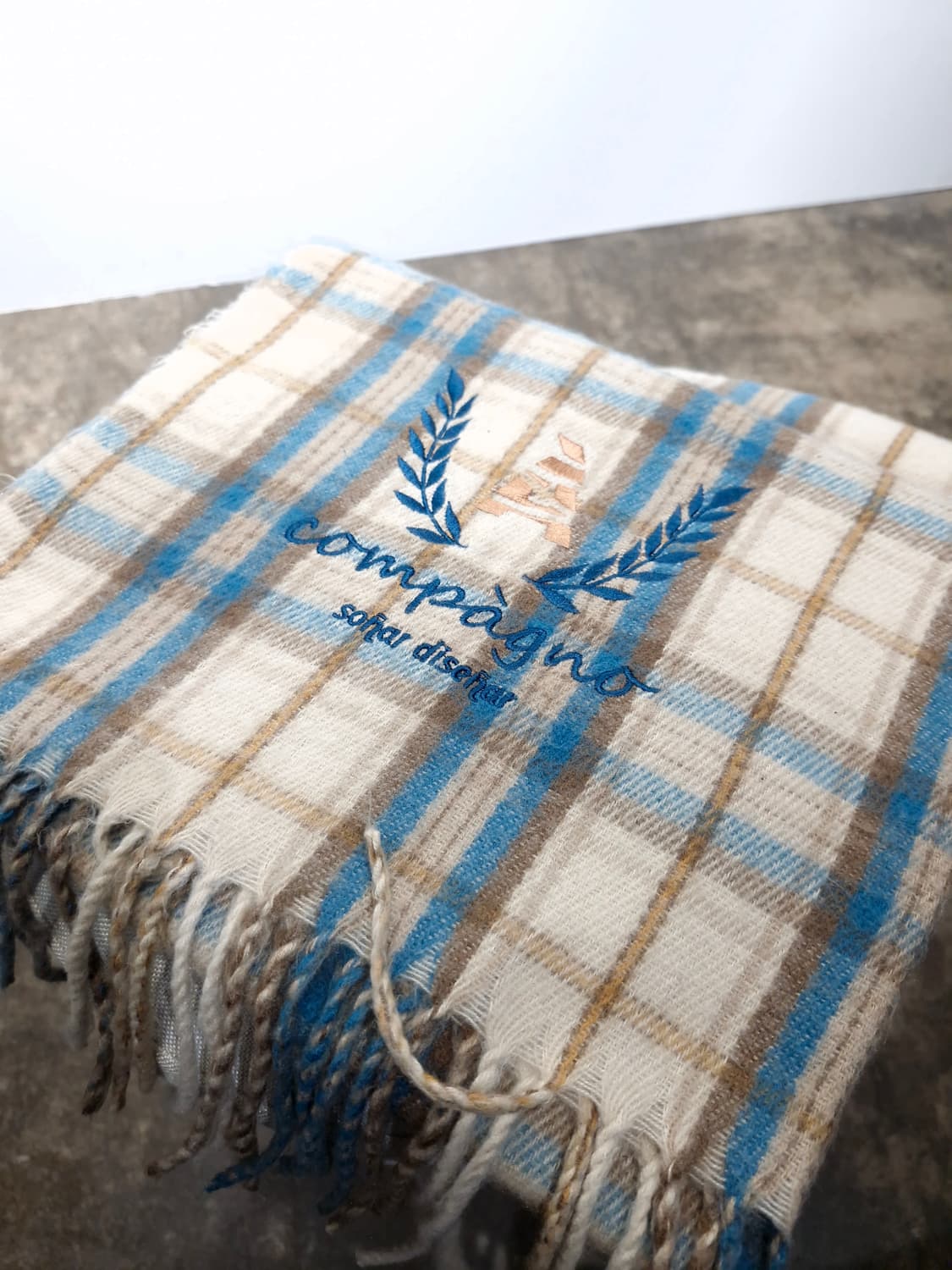 꼼파뇨 헤리티지 체크 머플러 베이지 상품이미지3