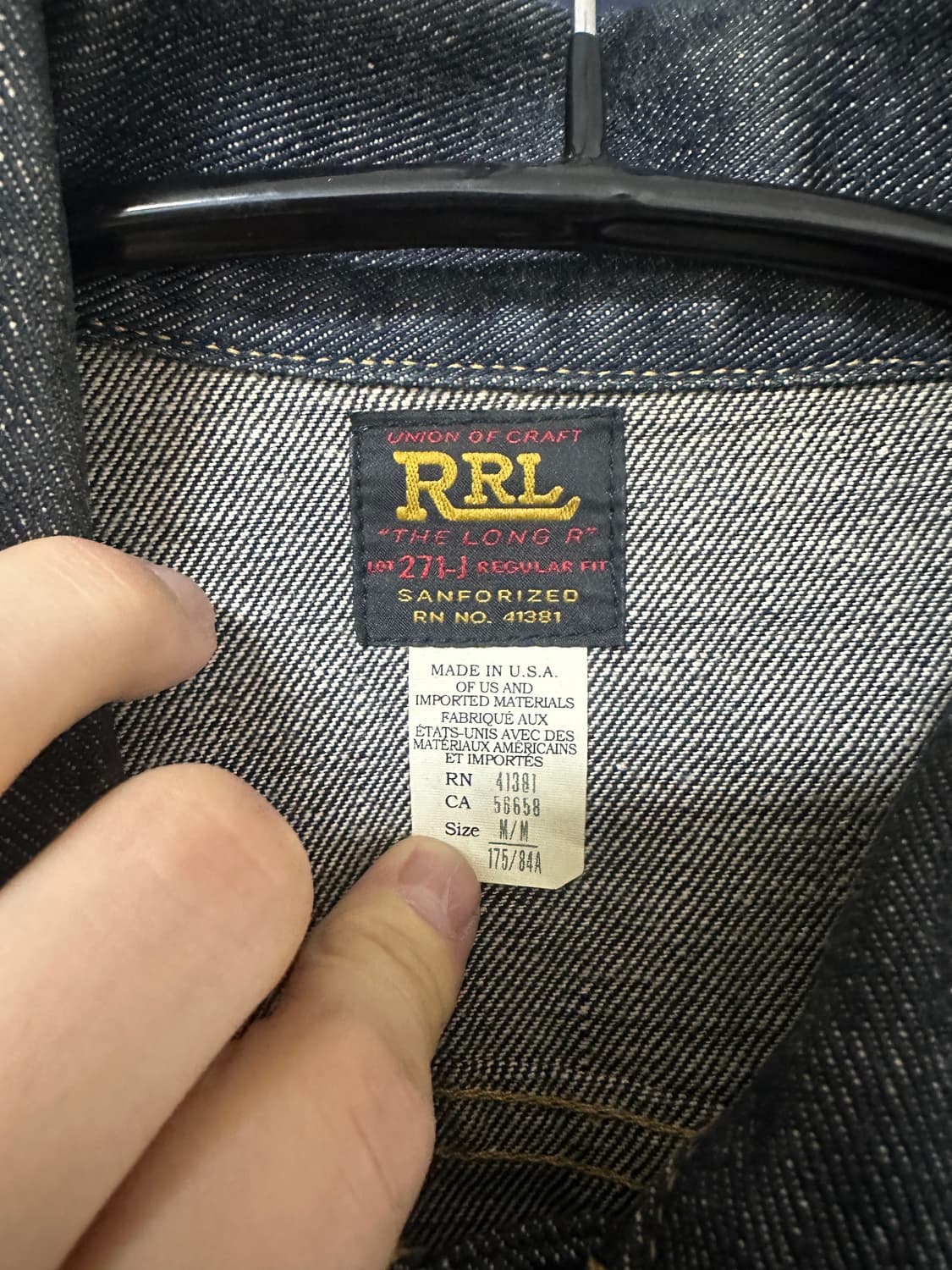 RRL lot 271 트러커 원워시 M 상품이미지4
