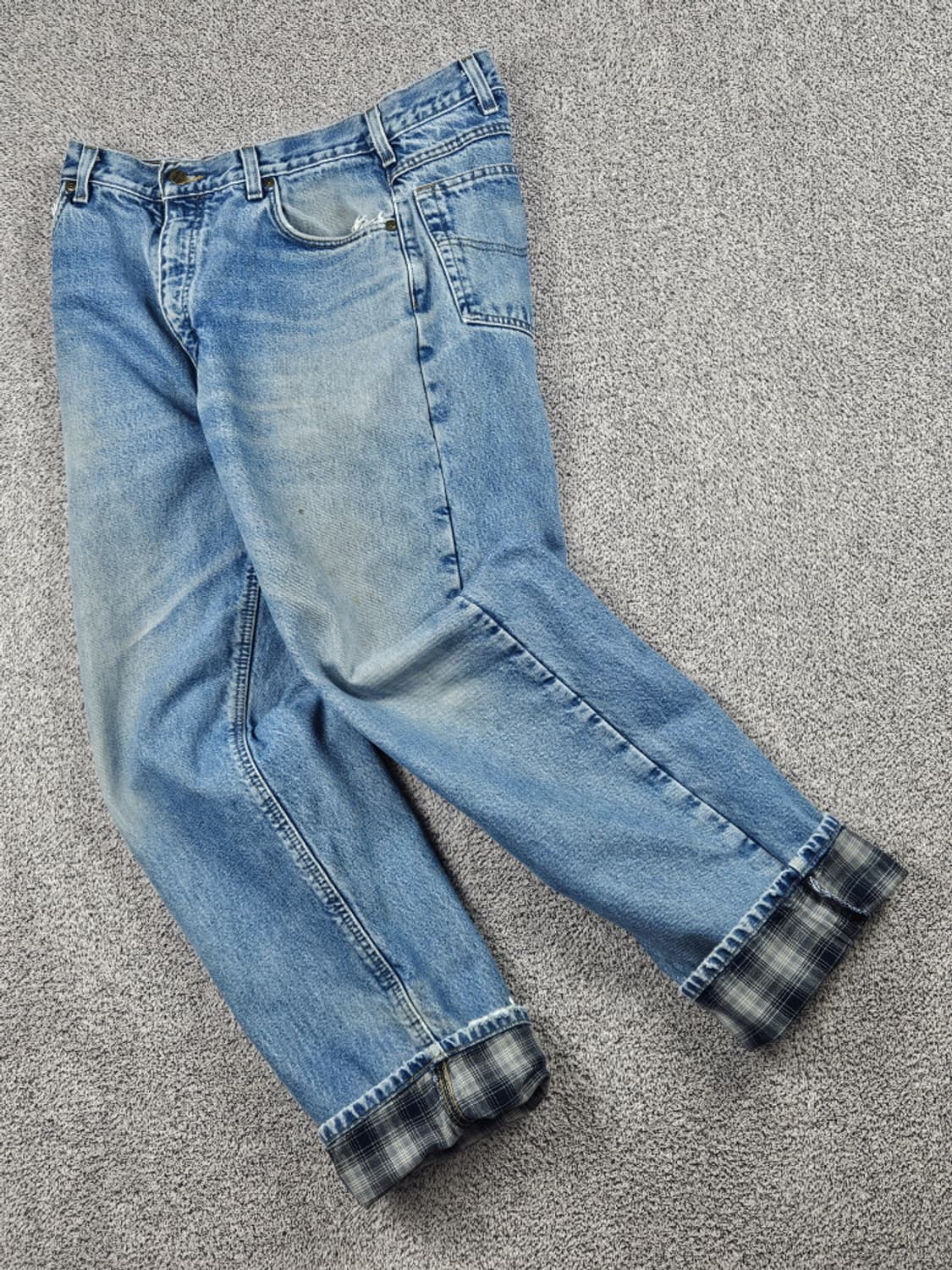 칼하트 헤비 플란넬 체크 데님 워크팬츠 ( 36X34 ) / 10052 상품이미지2