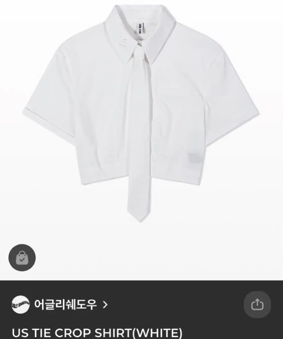 어글리쉐도우 타이 크롭 셔츠 상품이미지1