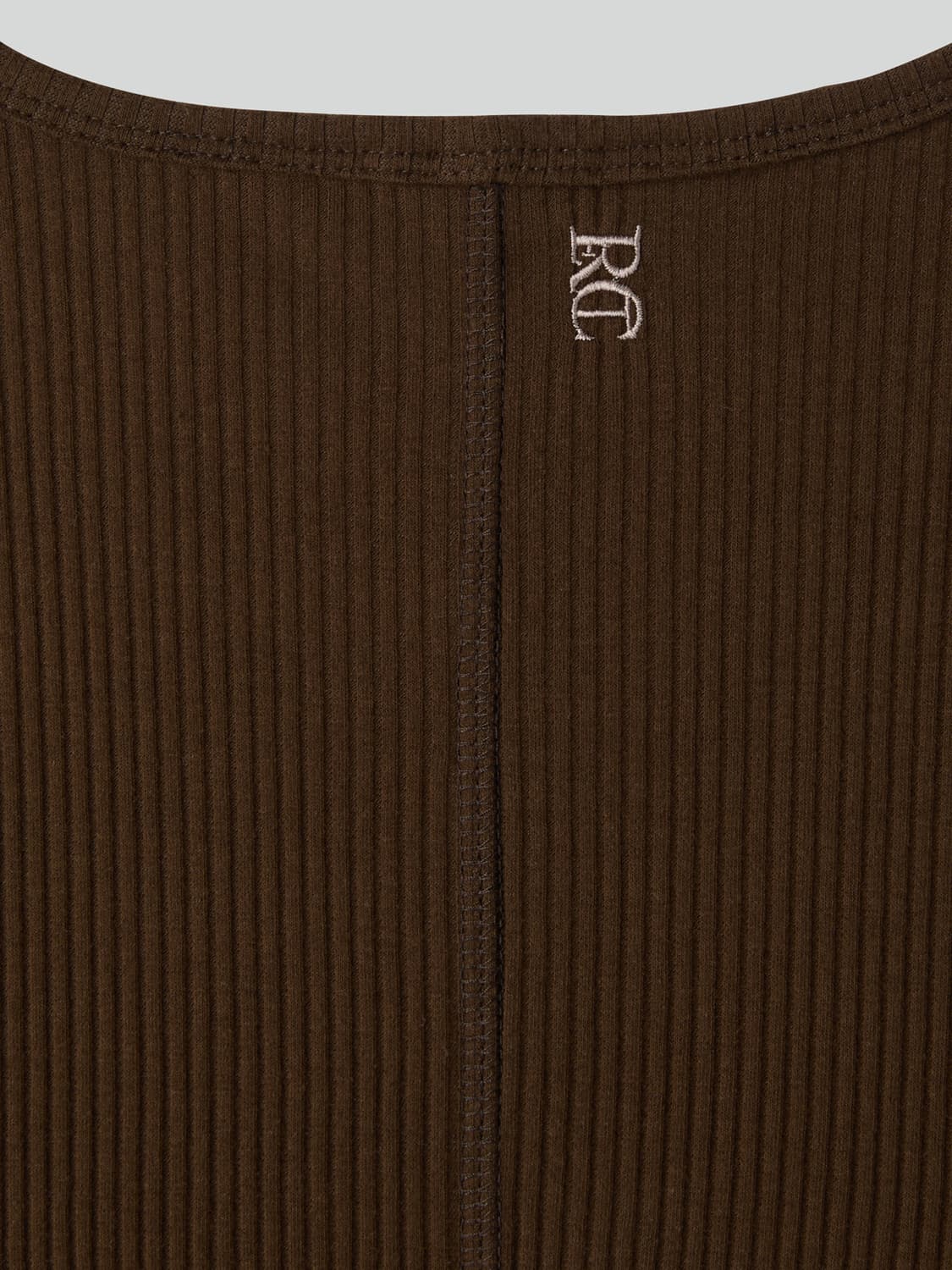 렉토 26SS 골지 립 저지 져지 탑 반팔 티셔츠 카키 브라운 상품이미지6