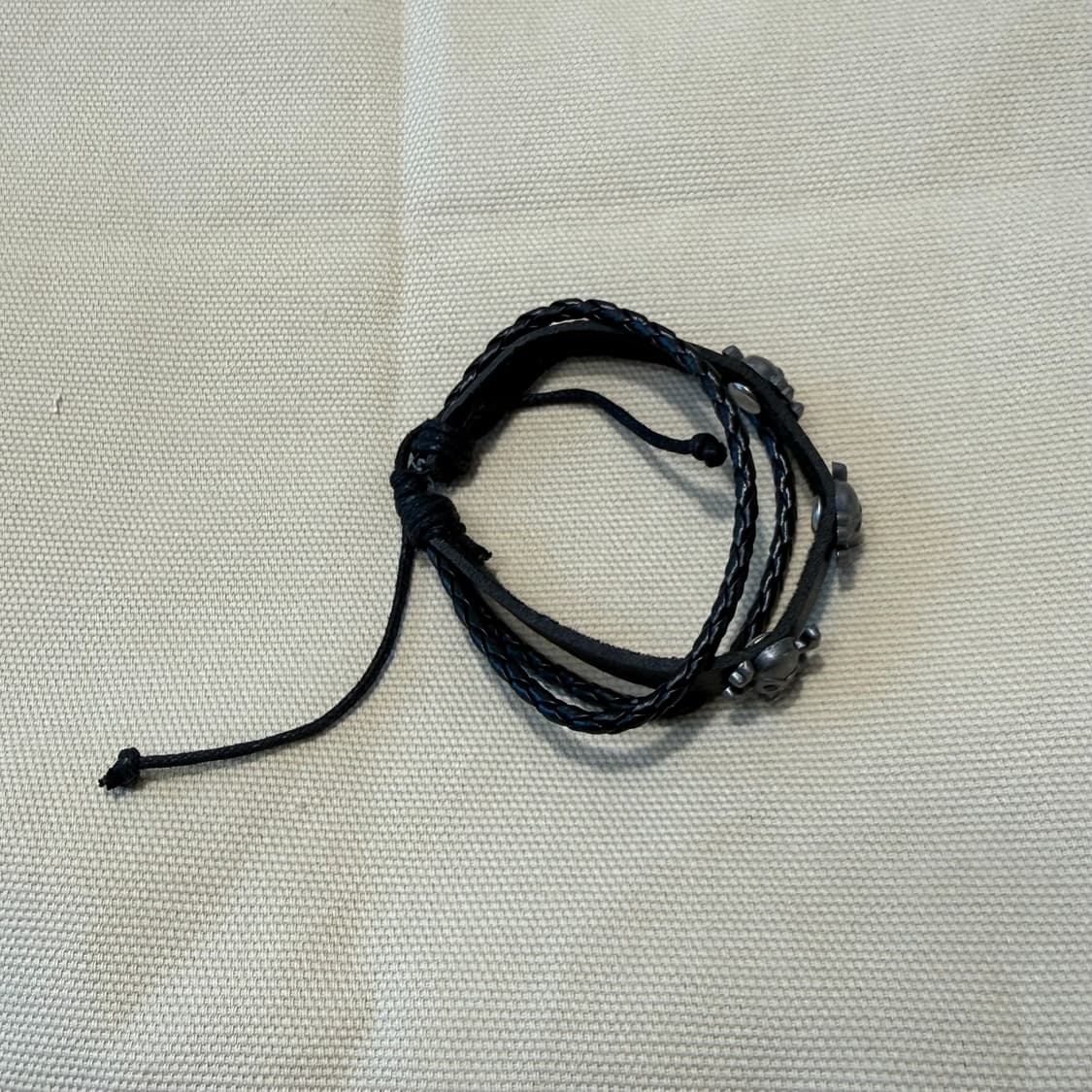 빈티지무드 스컬 헤드 아일렛 레더 팔찌  상품이미지5