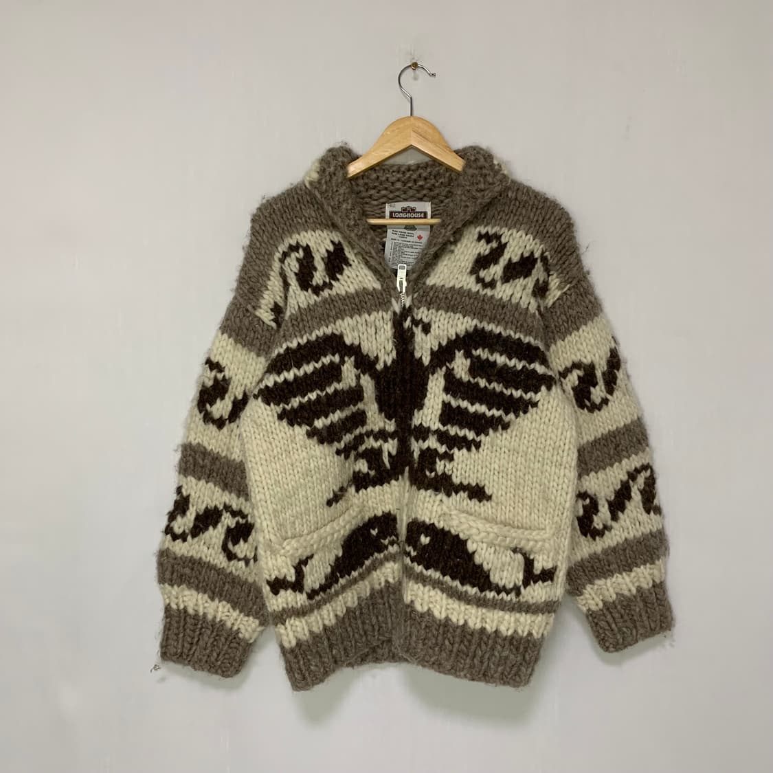 코위찬 코위챤 빈티지 패턴 니트 스웨터 집업 가디건 남녀공용 캐나타빈티지 상품이미지1
