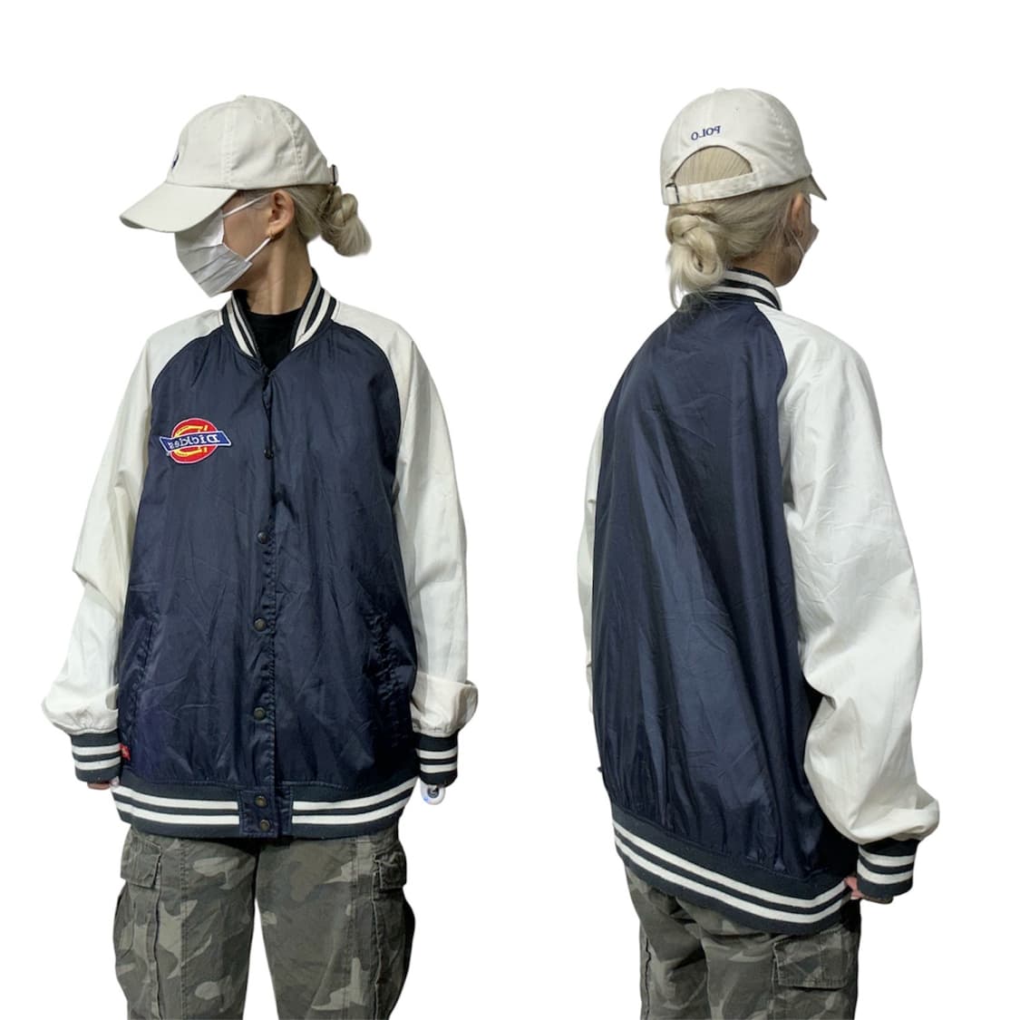디키즈 네이비 화이트 올드스쿨 로고 코치 자켓 바람막이 배색 잠바 XL 상품이미지1