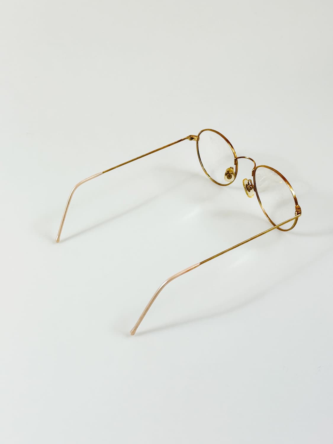 90s 유로피안 클래식 골드 그린 마블 슬림 라운드 빈티지 안경 상품이미지4