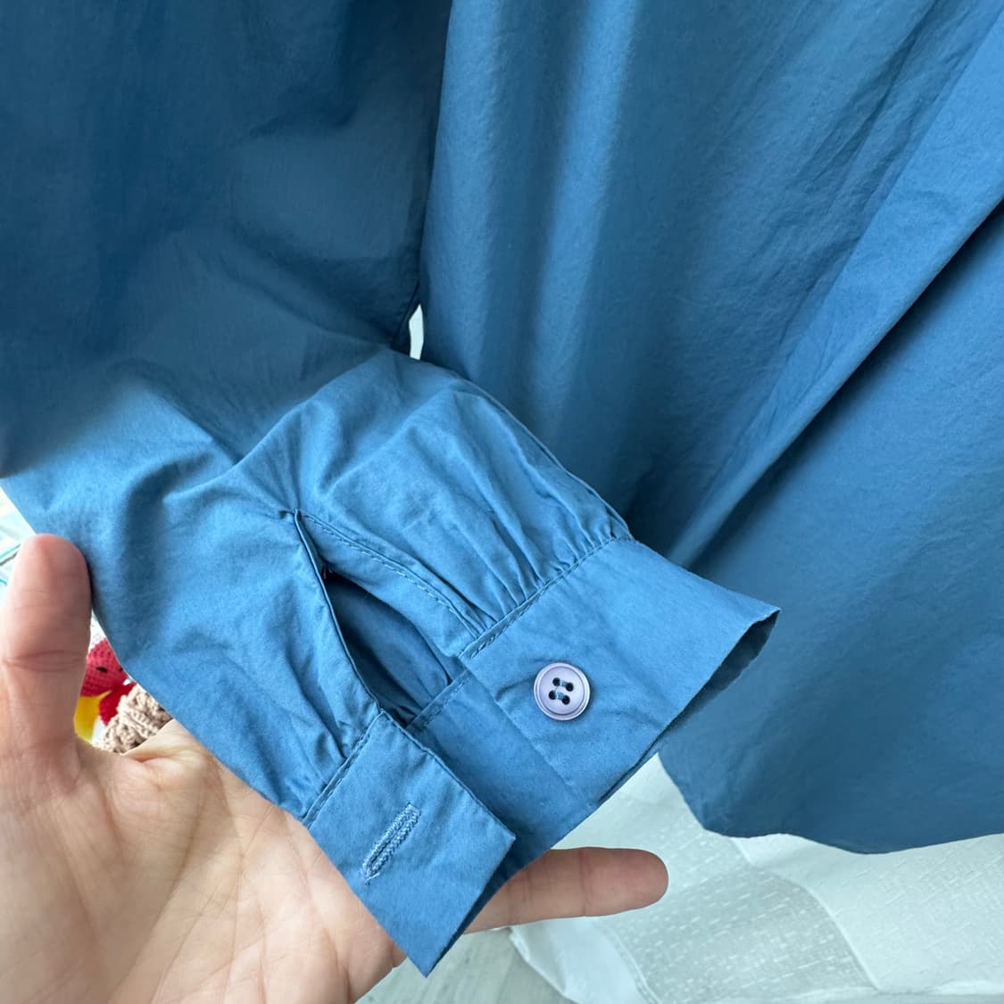 거의새것 블루 레이스 넥 블라우스 러블리 모리걸 상품이미지5