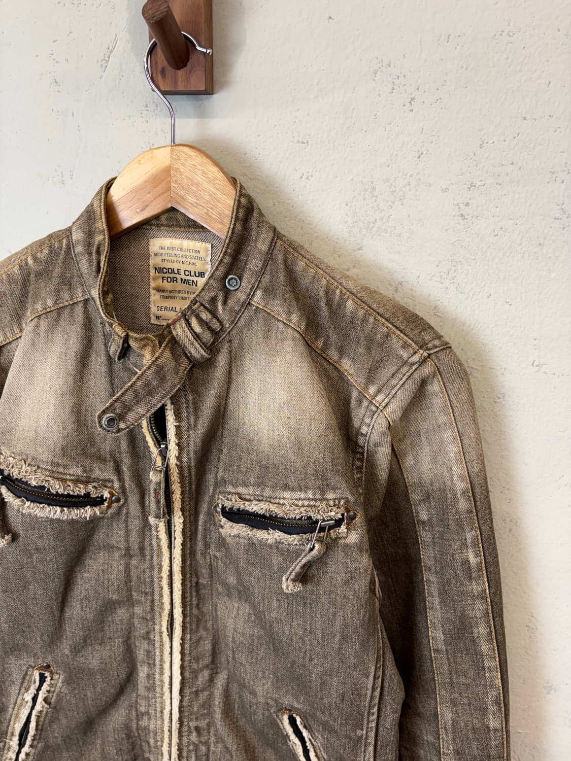 니콜클럽 빈티지 워시드 바이커 자켓 상품이미지6