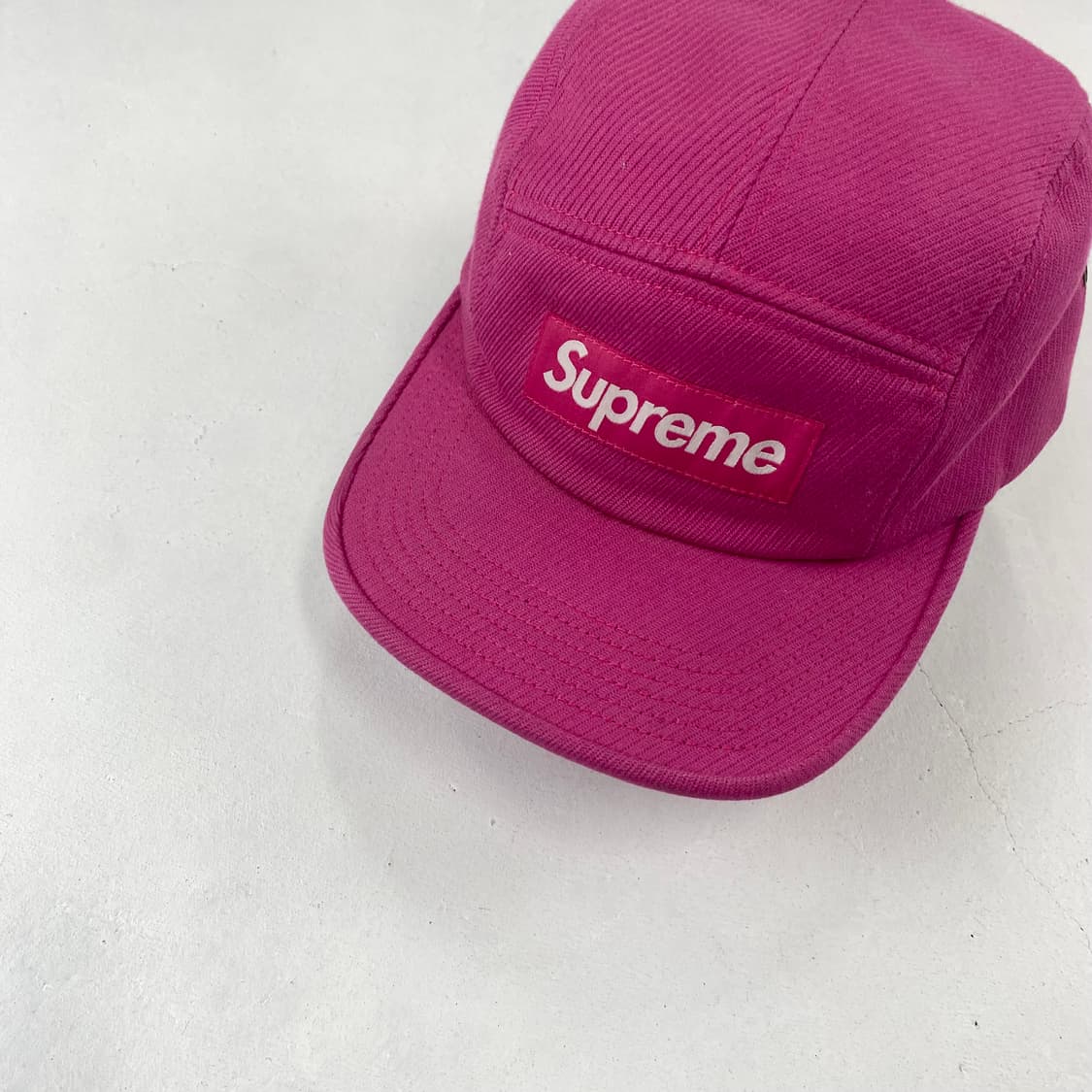 슈프림 레더 스트랩 박스 로고 핑크 캠프 캡 상품이미지2