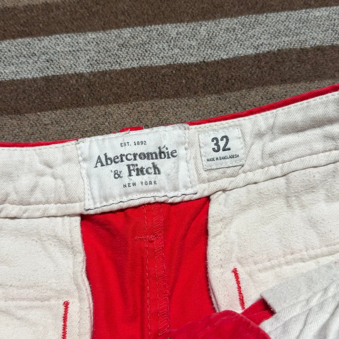 아베크롬비 헤비 코튼 치노 쇼츠 반바지 32 레드 상품이미지2