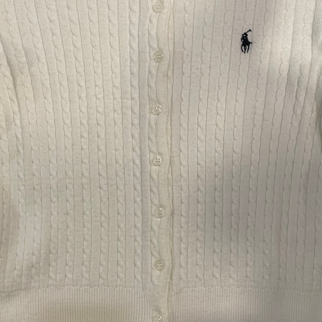 [IM] polo 폴로랄프로렌 꽈배기 화이트 가디건 니트 상품이미지4