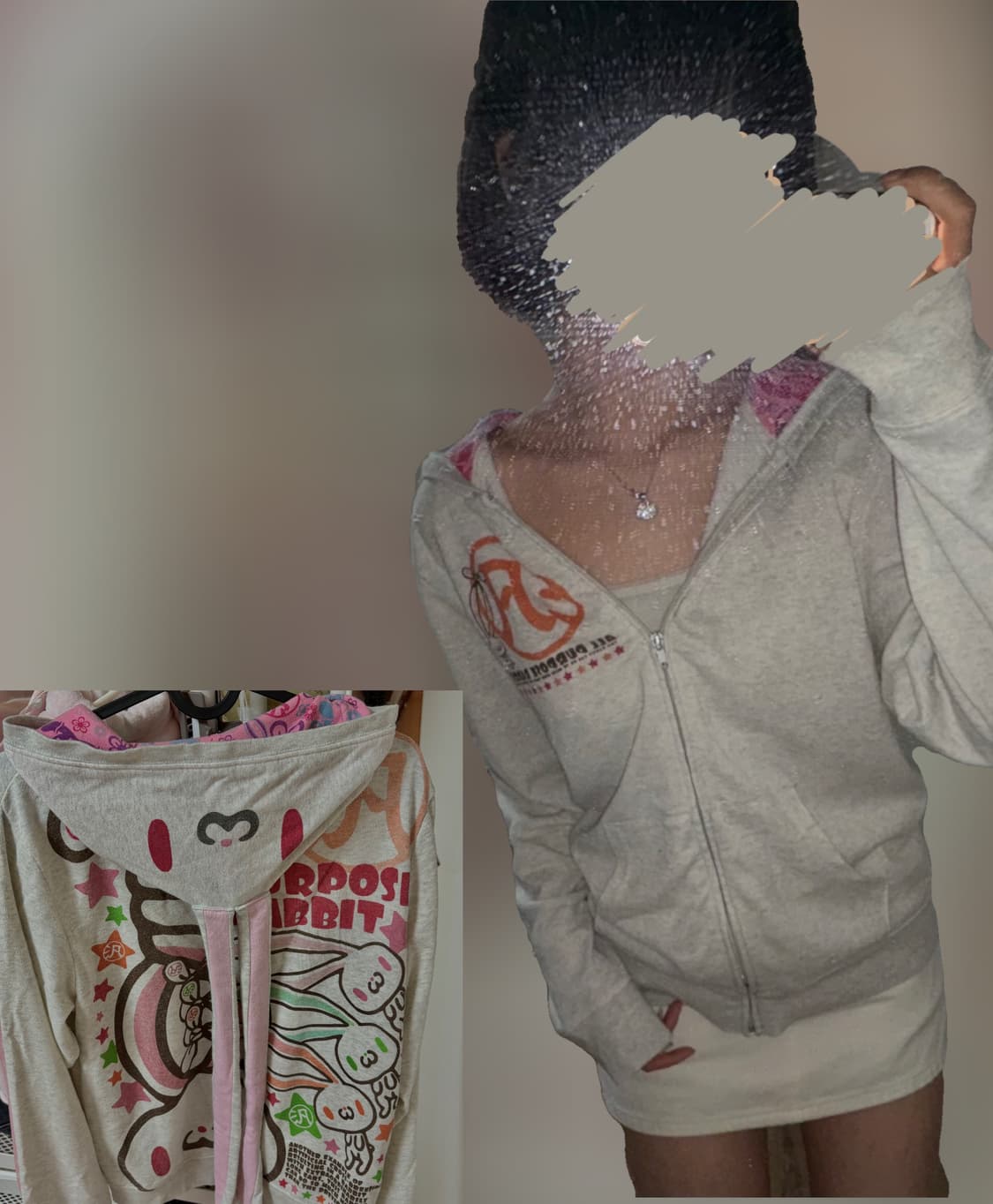 고전 빈티지 범용토끼 후드집업 / 헤이세이 히메갸루 라떼갸루 리즈리사  상품이미지1