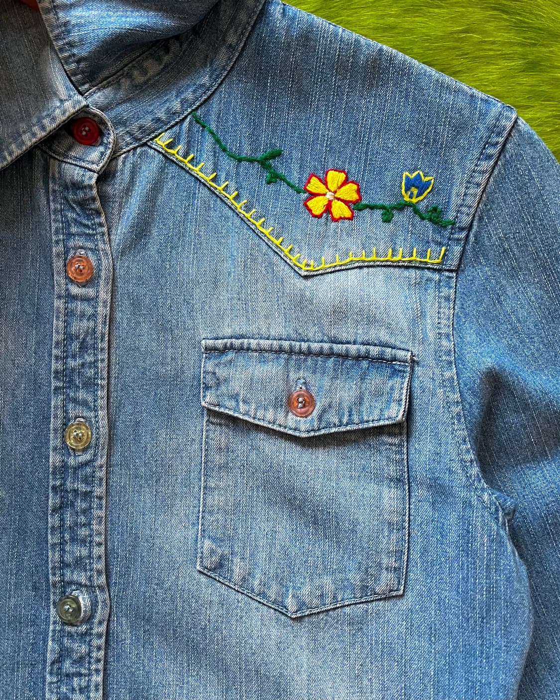 Jpn Vintage Western Stitch Denim Shirt 상품이미지5