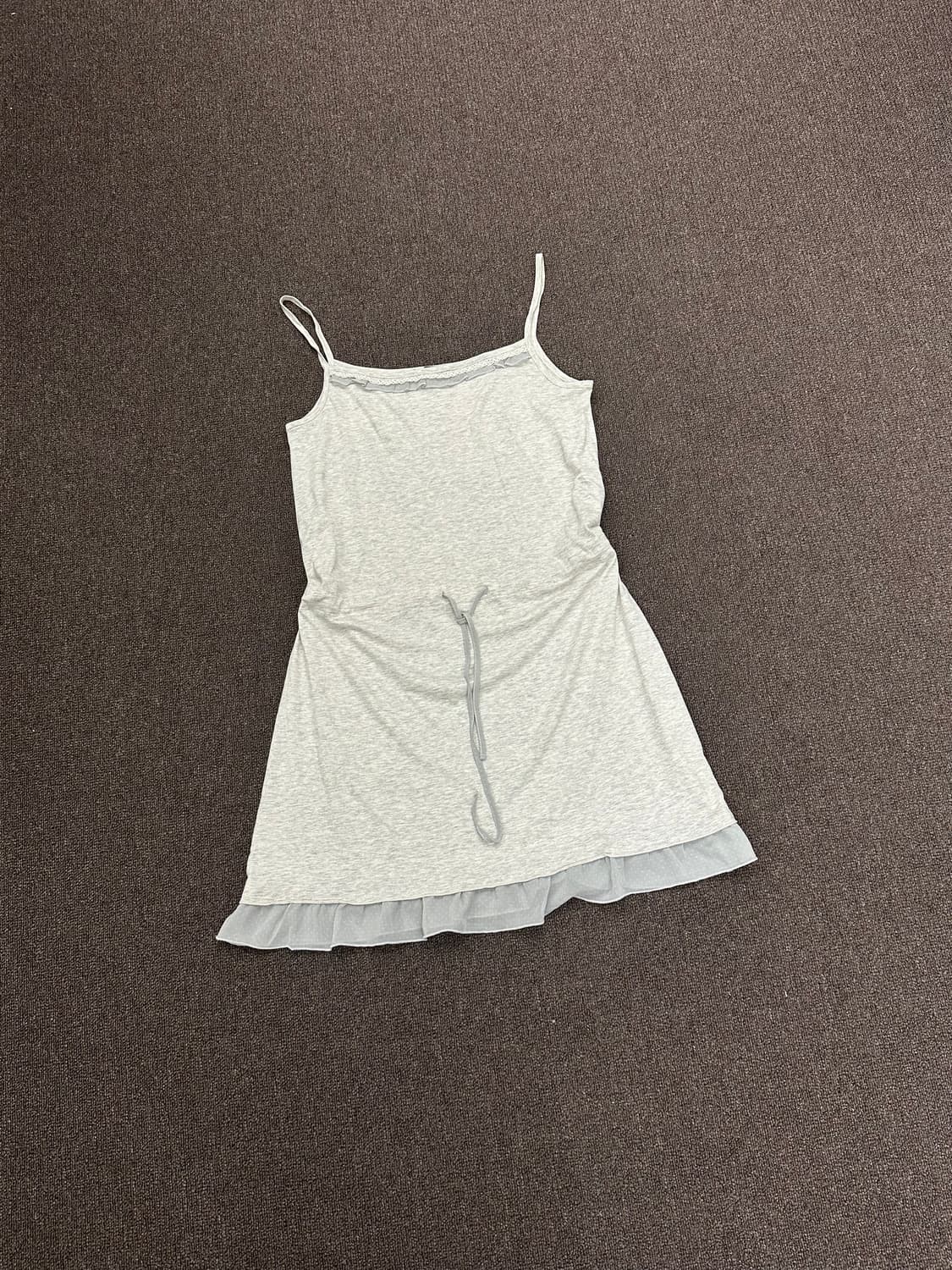 11)EASTBOY vintage 레이스 디테일 그레이 나시 원피스 상품이미지1