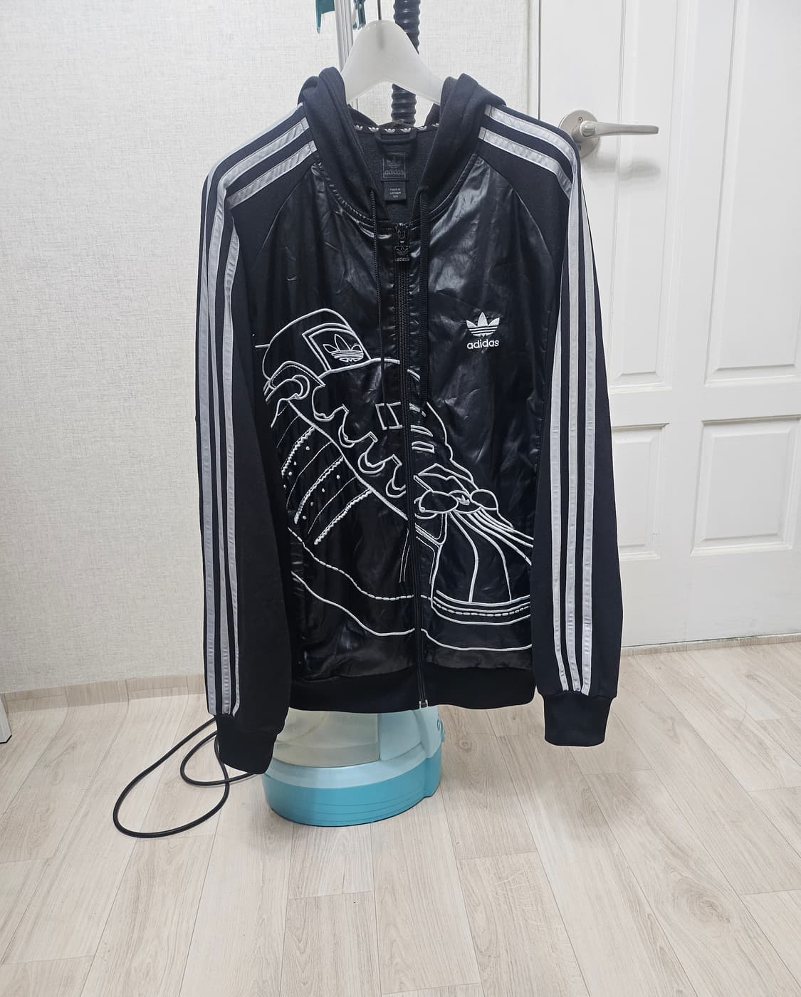 (100~105)L☆우주매물☆ 아디다스 슈퍼스타[블랙실버]트랩탑 후드져지 상품이미지1