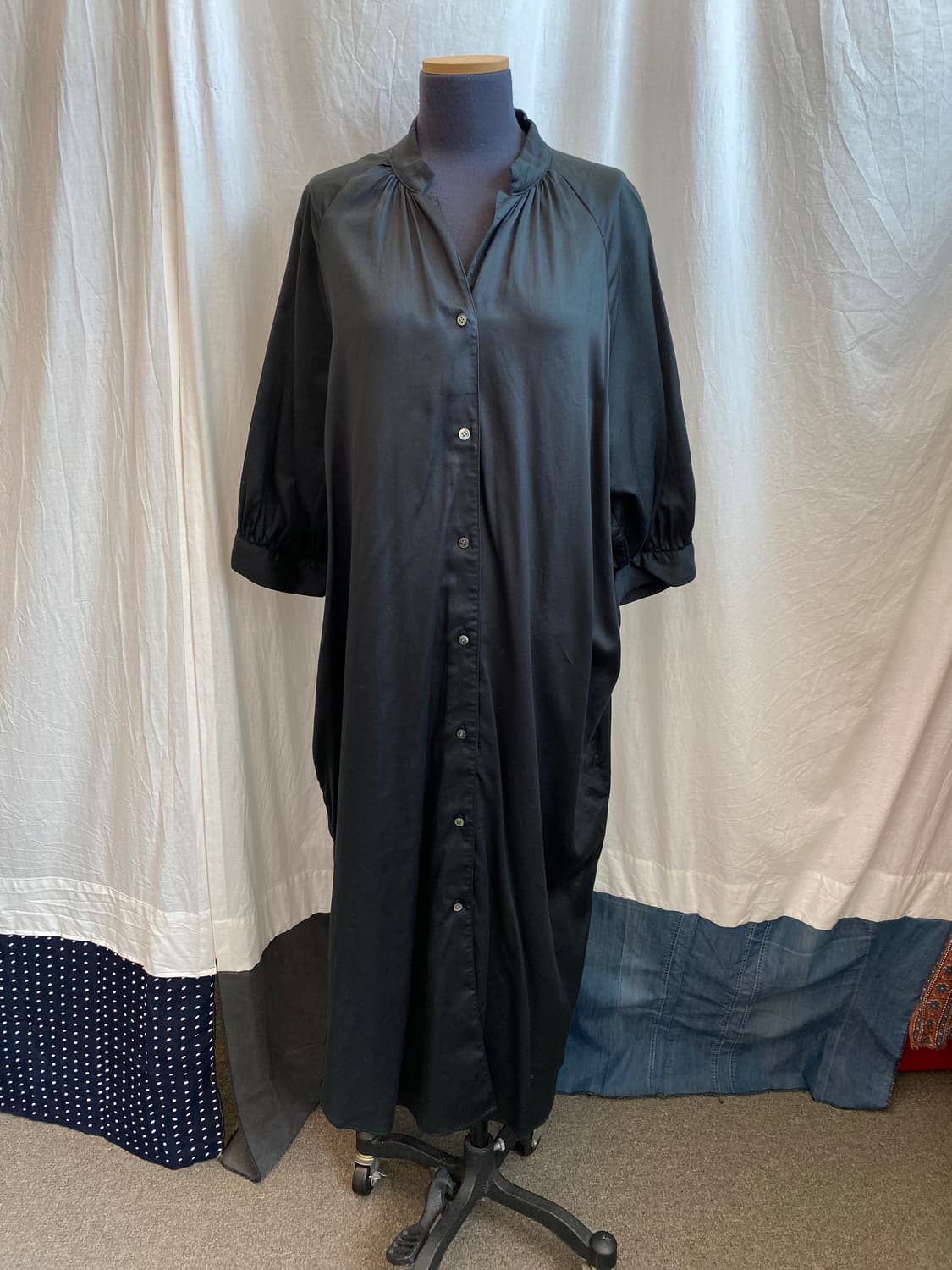 블랙 롱셔츠원피스(F) 상품이미지1