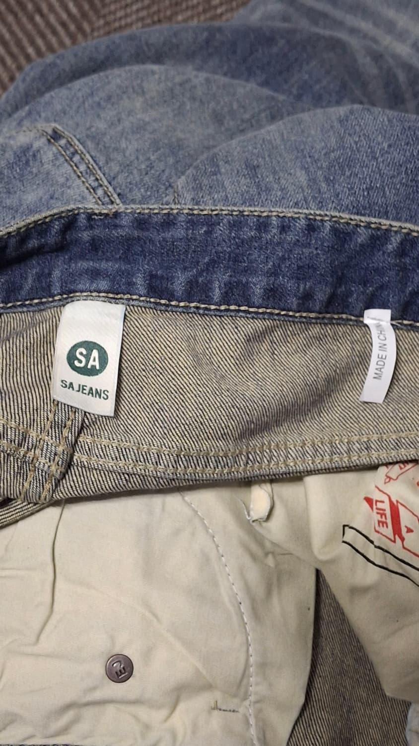 34)SANCHVL 패치워크 데님팬츠 연청 워싱 찢청 스트릿 빈티지 상품이미지3