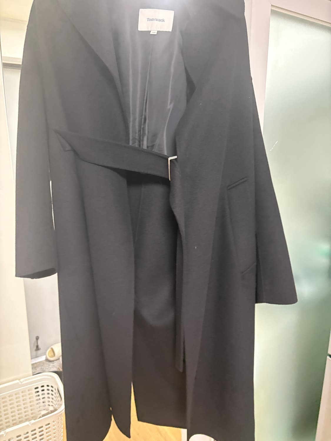 토니웩 캐시미어 벨티드코트 블랙 상품이미지3