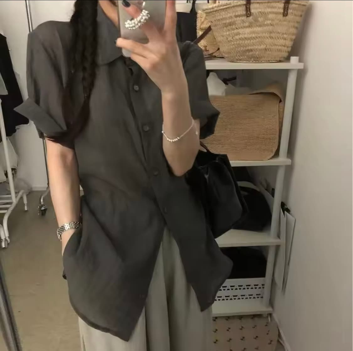 Strap frill belt shirt 상품이미지3