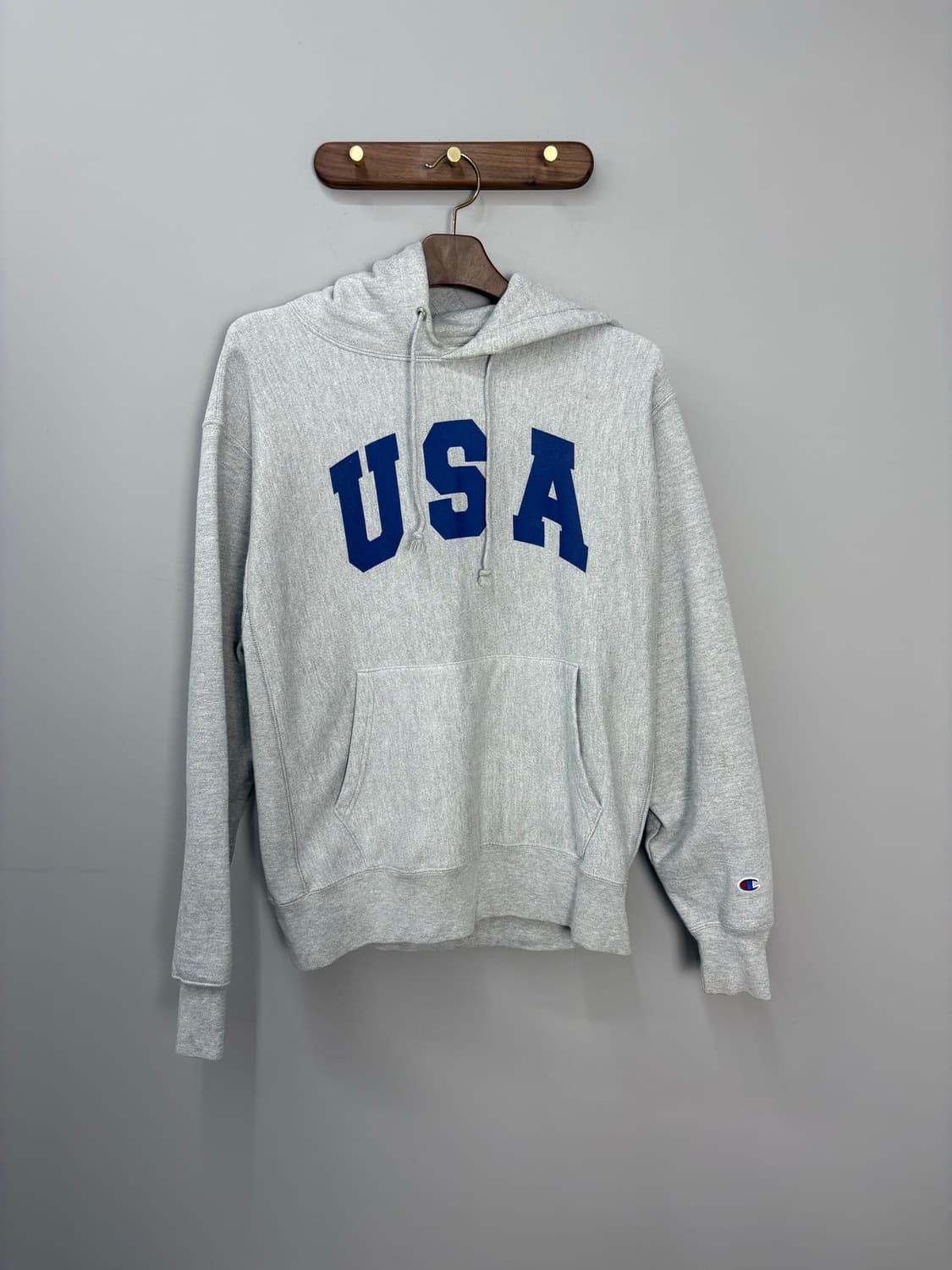 챔피온 리버스위브 USA 그레이 후드티 A1744 상품이미지2