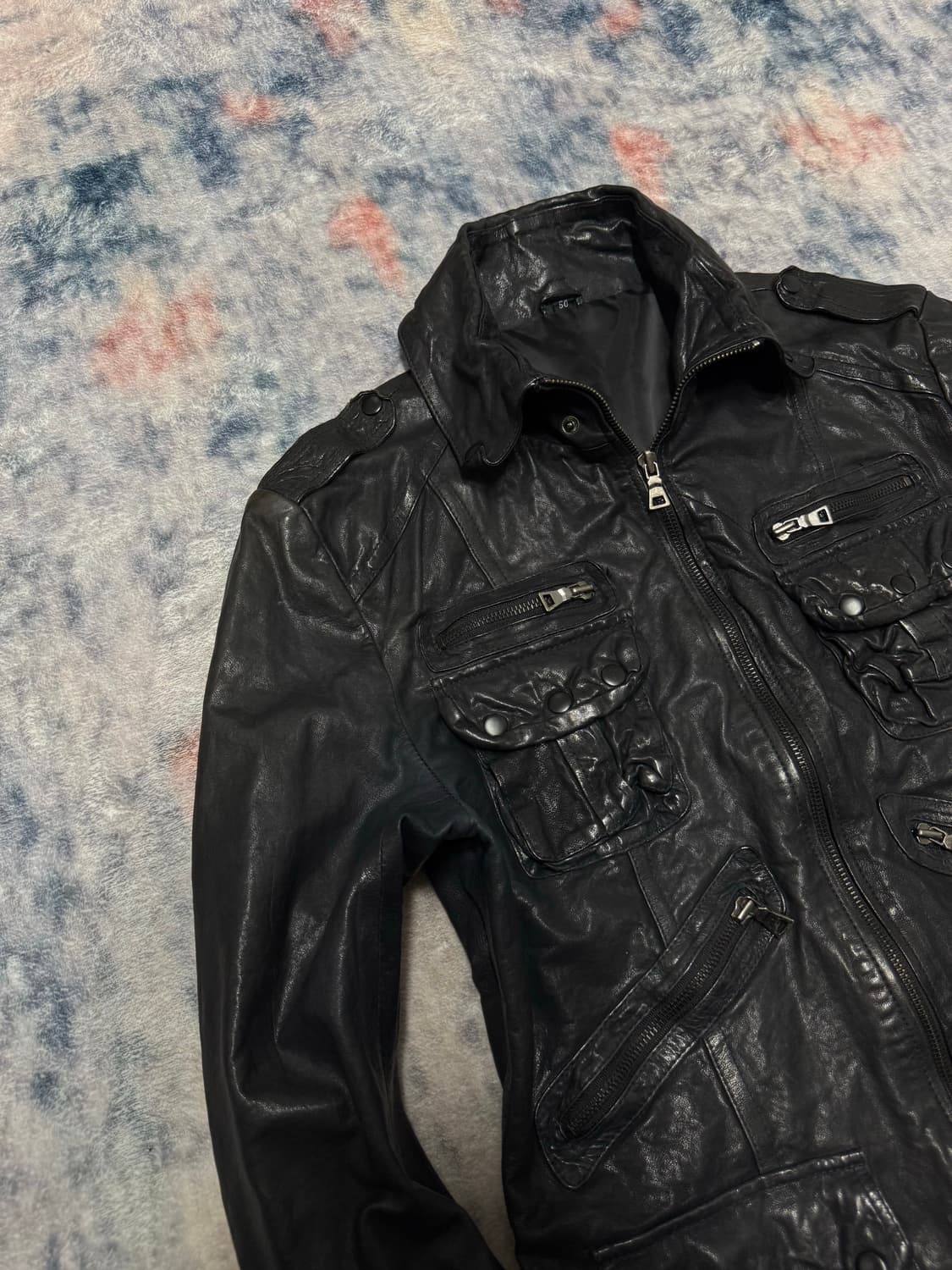 Unknown pocket gimmick leather jacket 상품이미지3