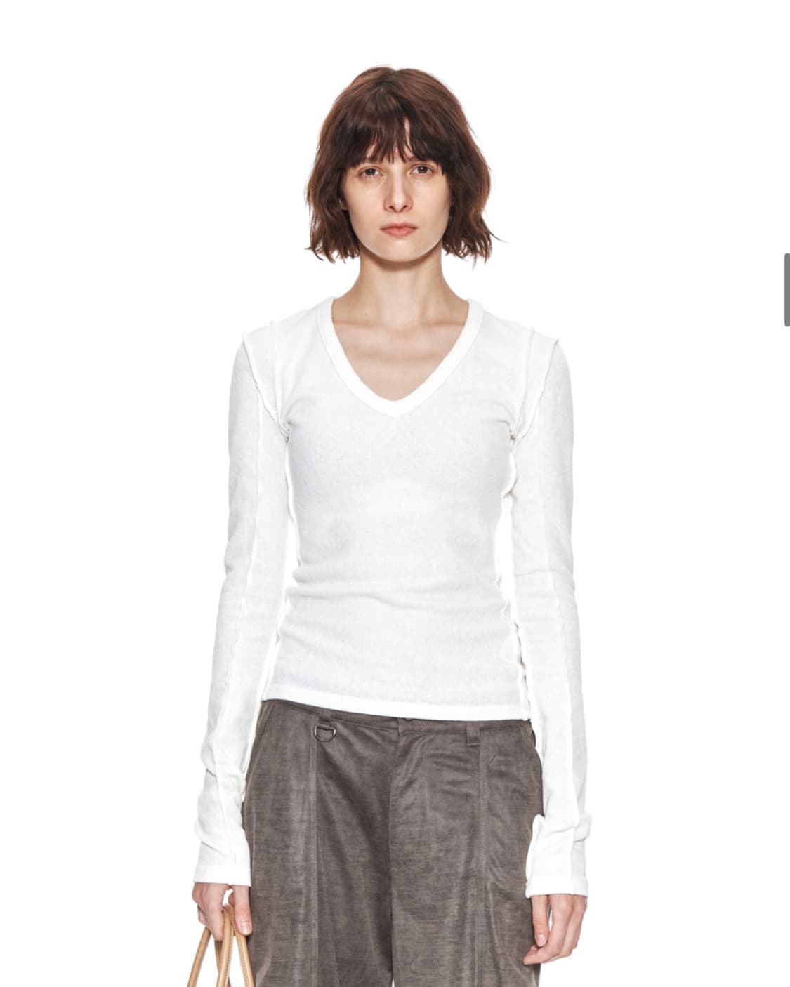 마뗑킴 스티치 브이넥 슬리브 상품이미지2