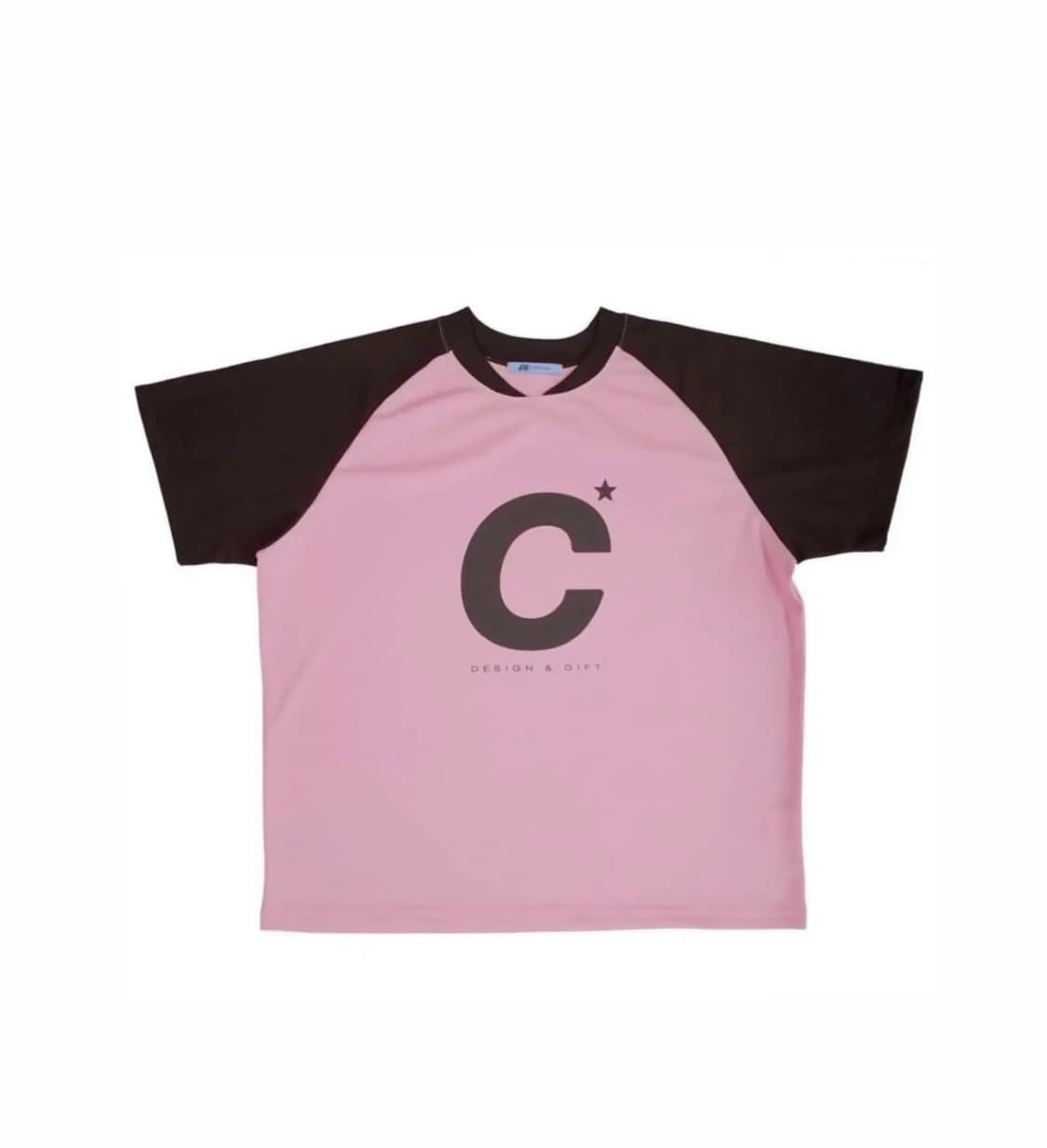 지초이 C STAR RAGLAN 티셔츠 반팔 (PINK&BROWN) 상품이미지1
