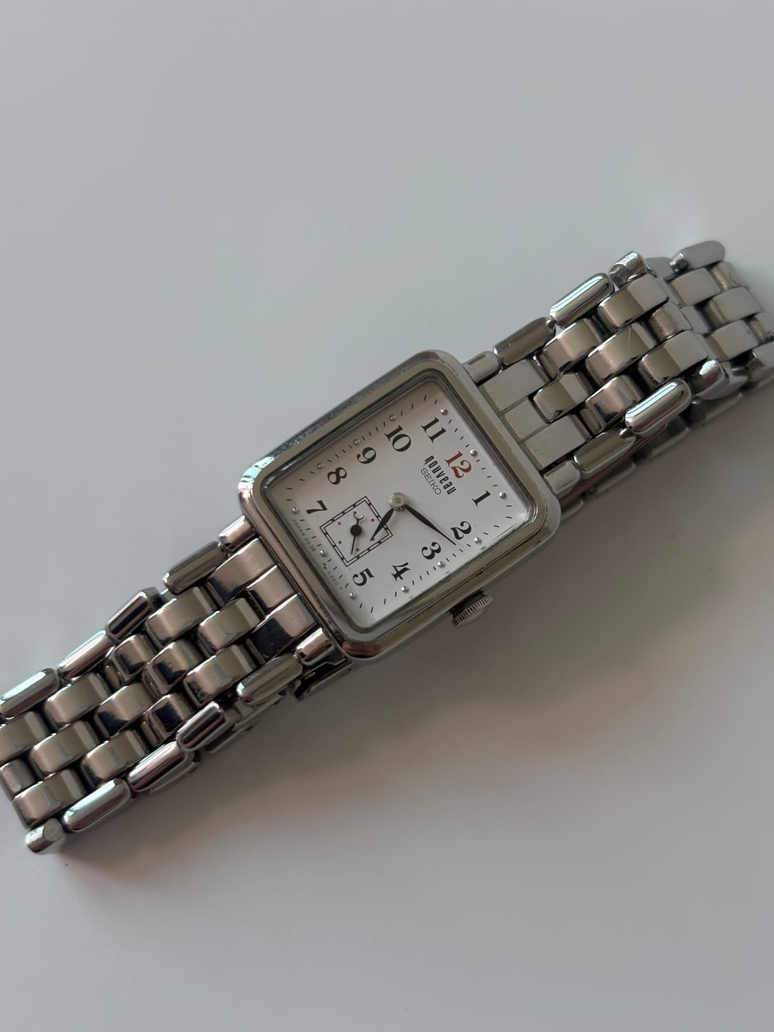 1990s Nouveau Silver Square Ladies Quart 상품이미지3