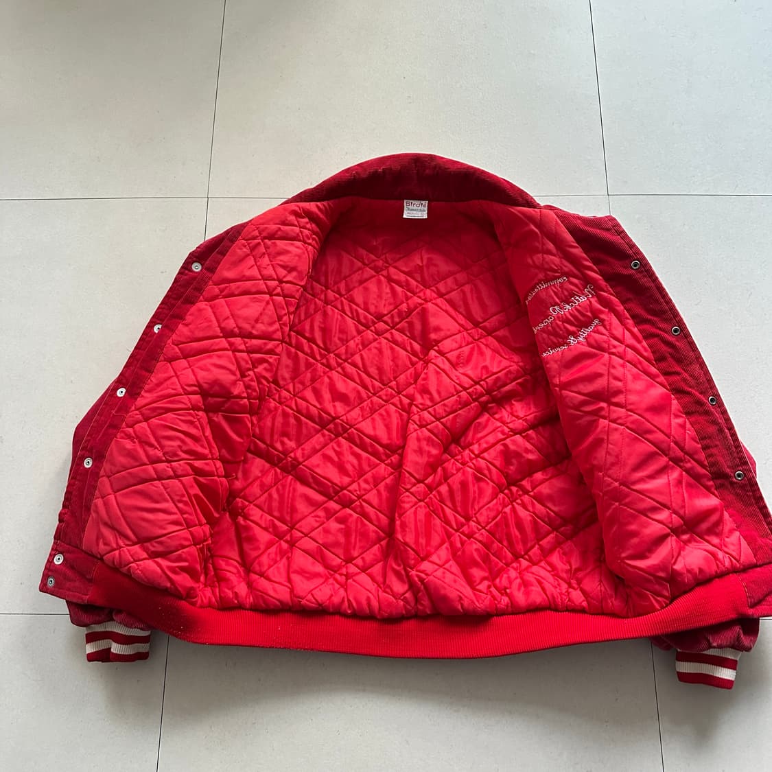 70s USA Birdie 코듀로이 바시티 자켓 레드 L 상품이미지6