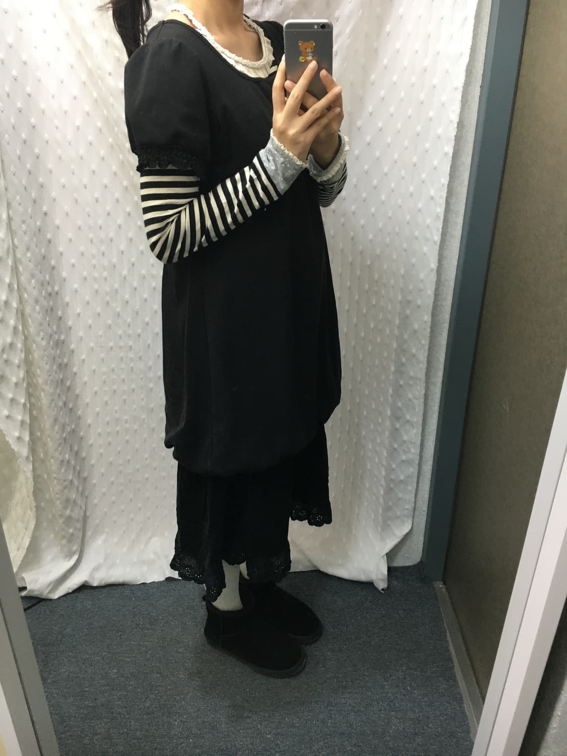 이스트보이 블랙 퍼프 반소매 원피스 상품이미지3