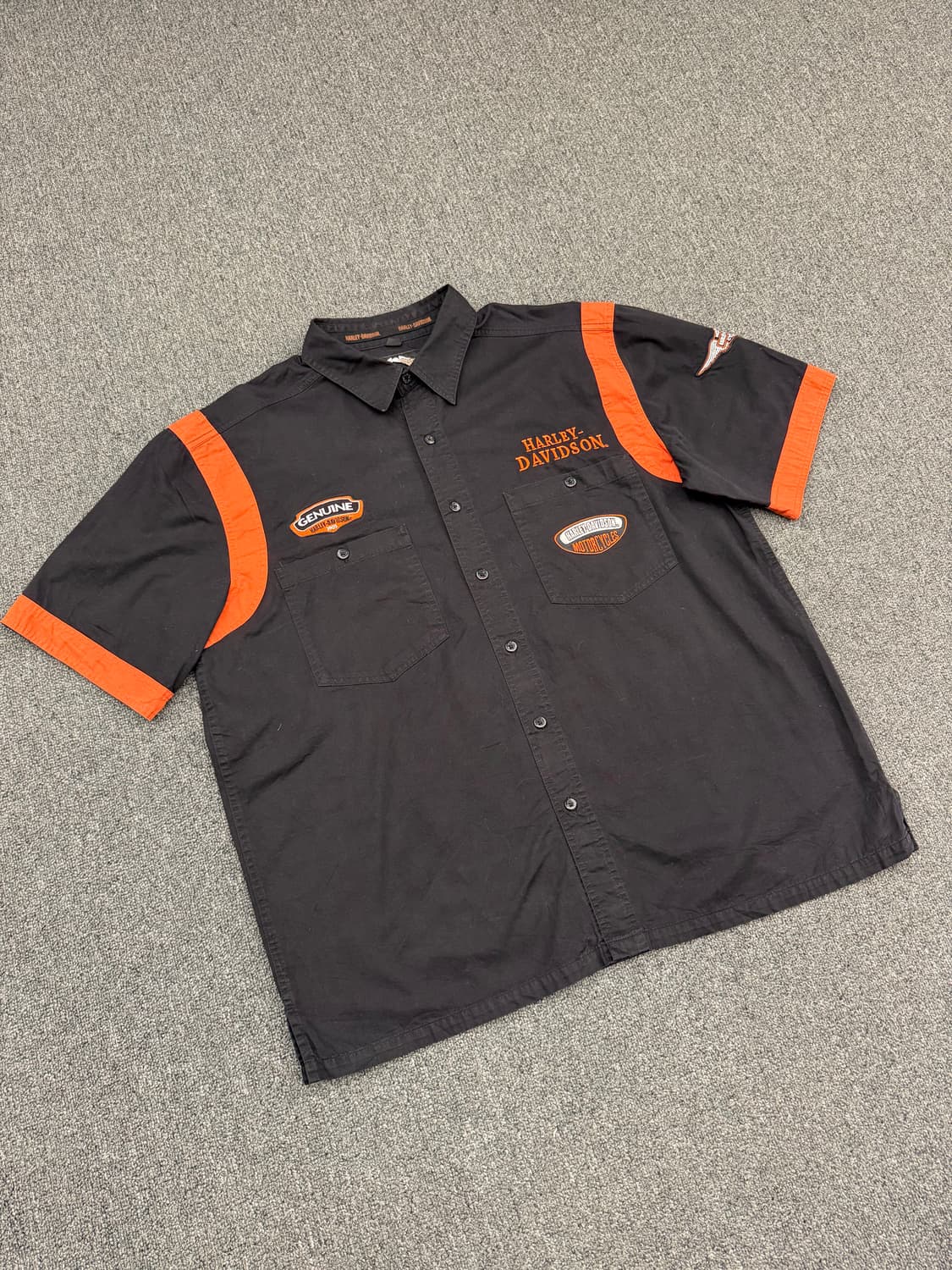XL)할리데이비슨 빈티지 패치자수 반팔 셔츠 상품이미지2