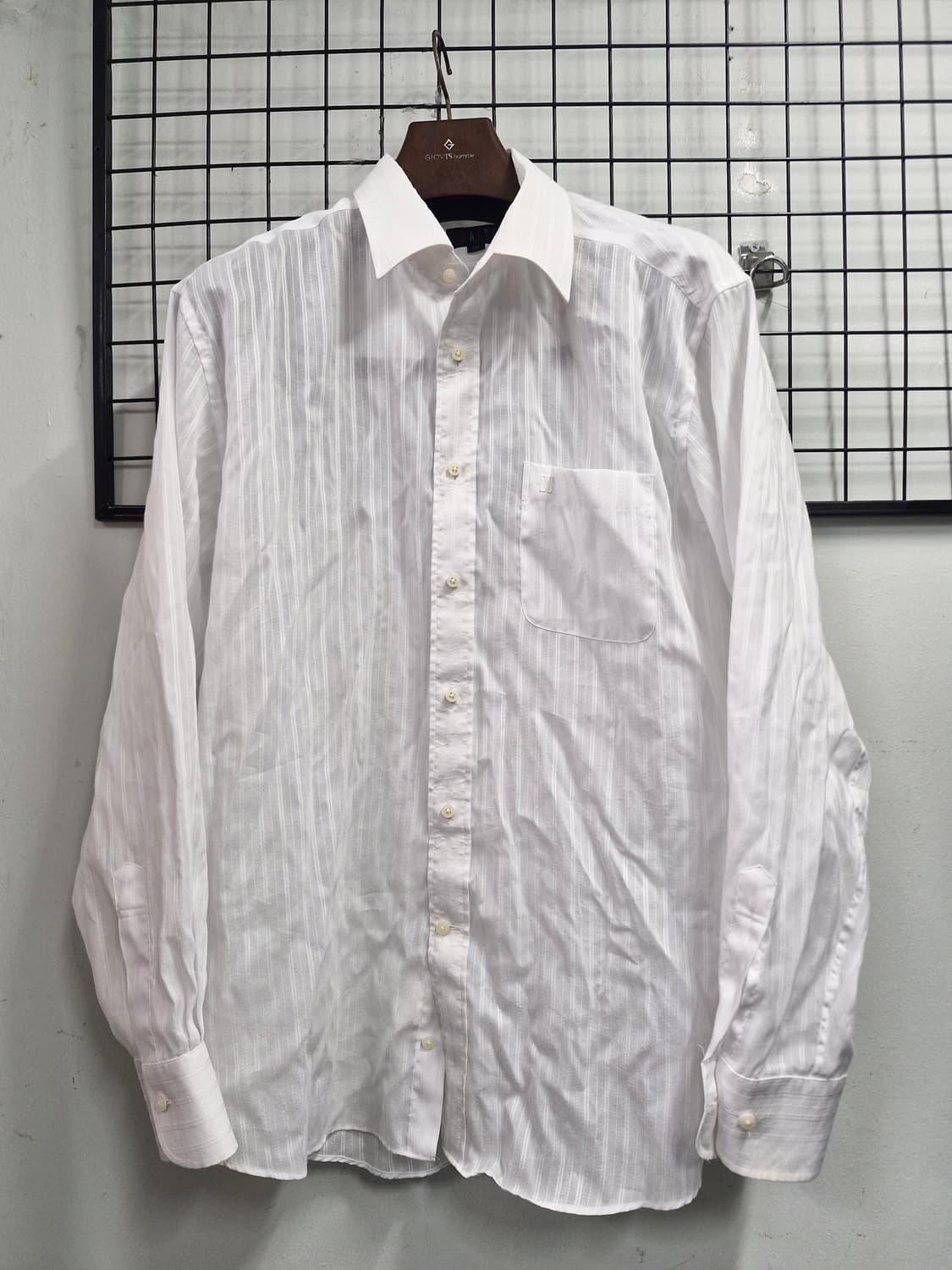110XXL 닥스 흰색 스트라이프 셔츠. 상품이미지1
