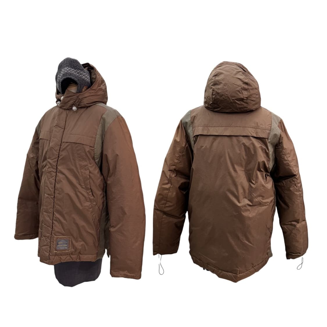 디젤 후드 패디드 다운 자켓 브라운 상품이미지10