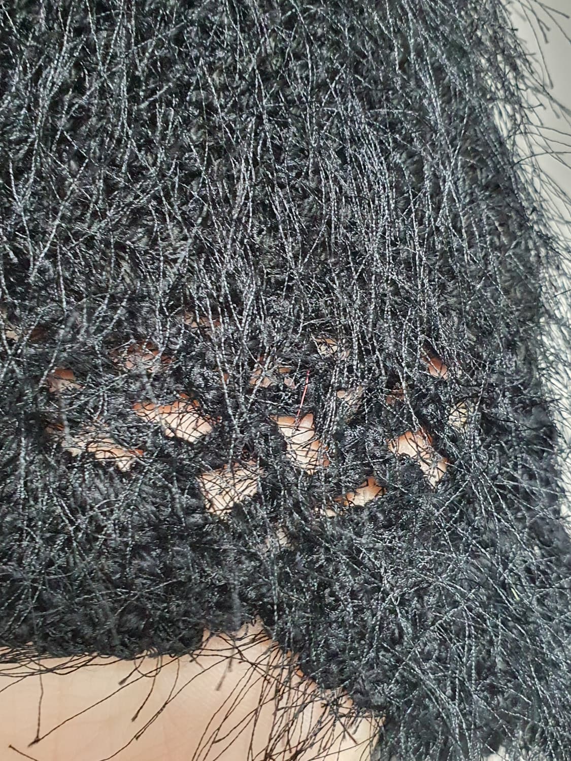 [모리걸] 캐캐체 블랙 털실 뜨개 숄 케이프 달천깔 상품이미지4