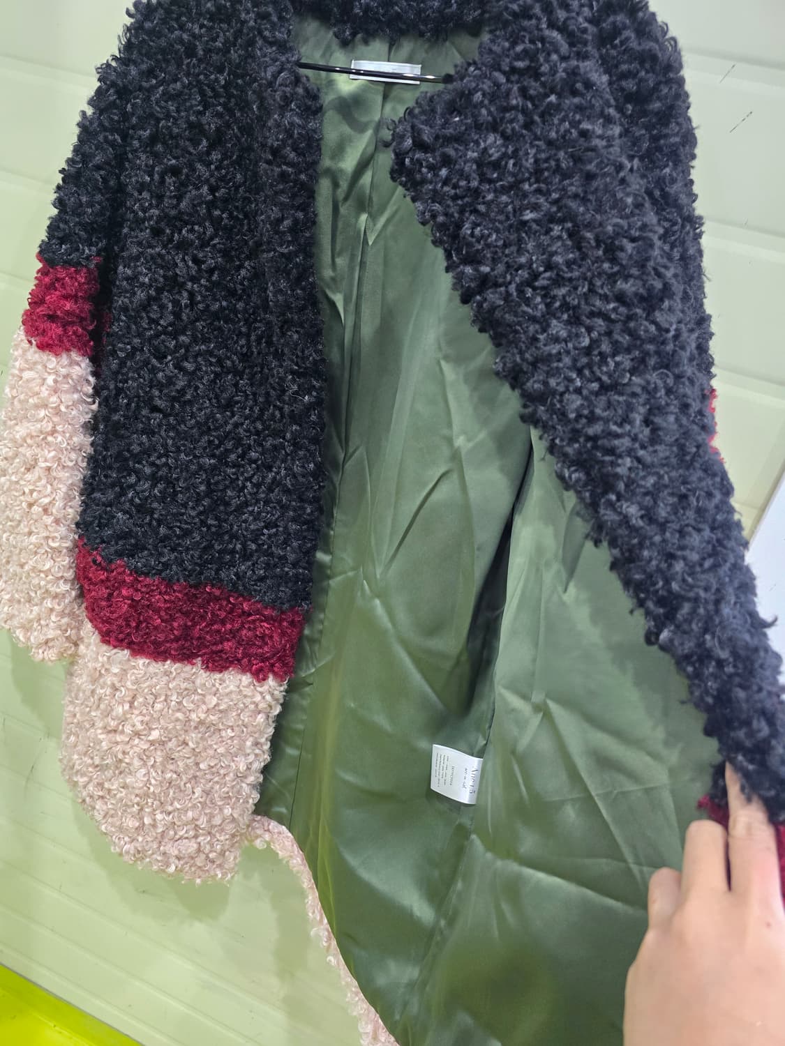 컬러 블록 퍼 코트 large 상품이미지6