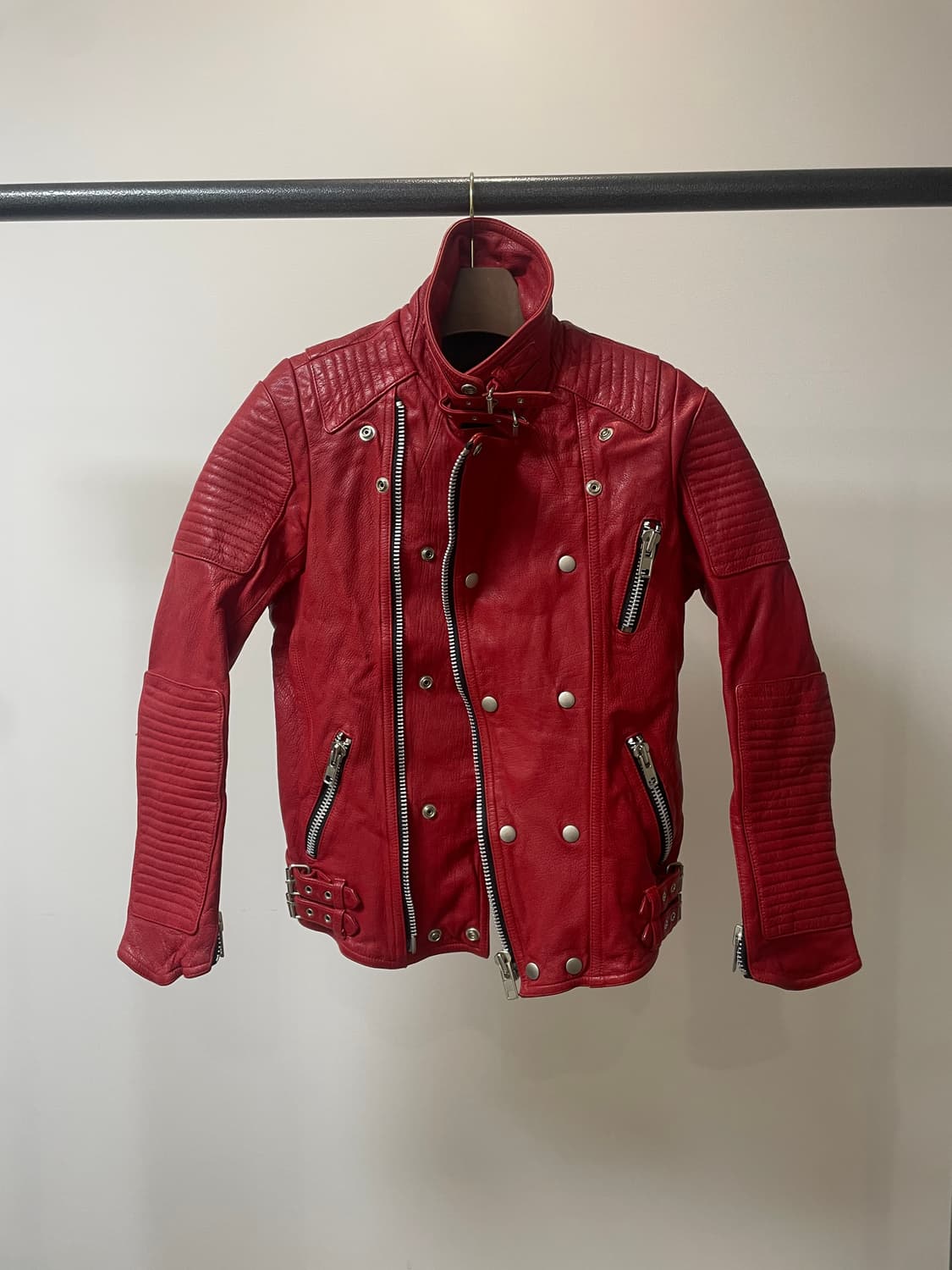 (55) 레드 락시크 램스킨 양가죽 라이더 자켓 상품이미지1